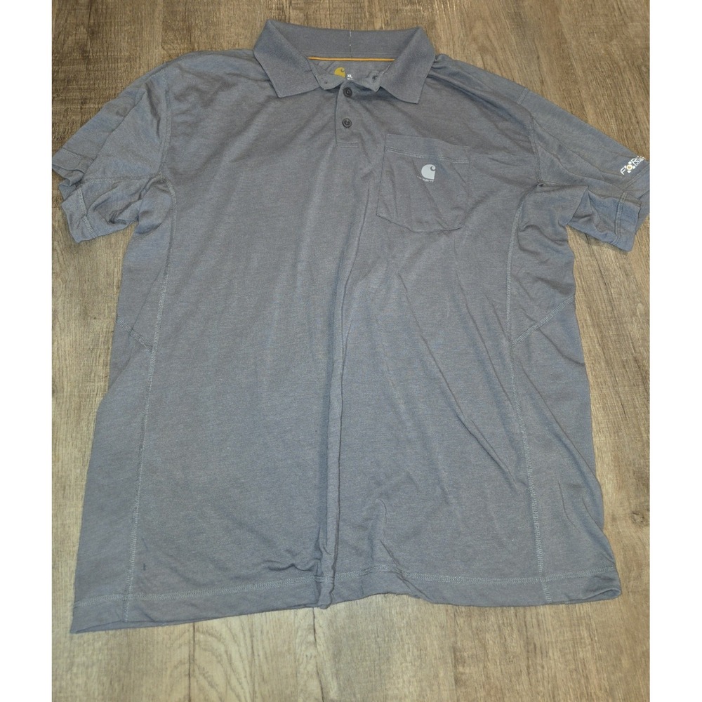 Carhartt Force Men's Grey Polo Shirt Relaxed Fit Size XL